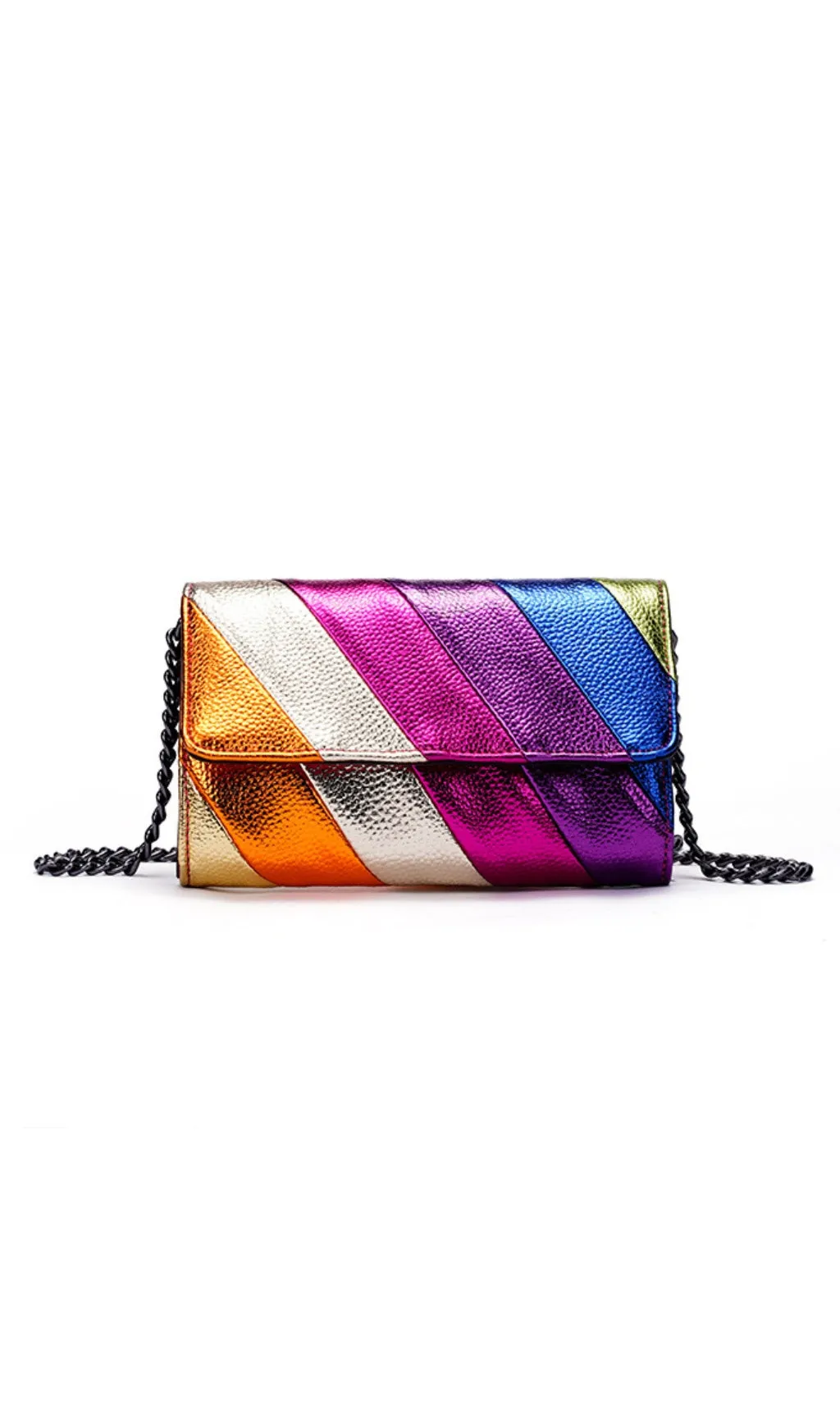 METALLIC LEATHER CLUTCH