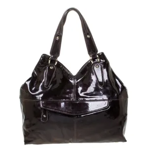 Metallic Purple Patent Leather Shoulder Bag