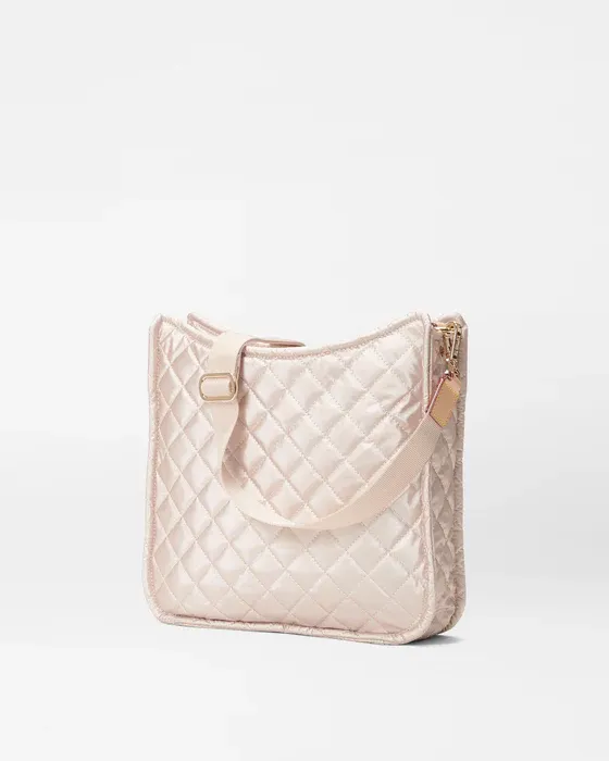 Metro Box Crossbody | Pale Rose Gold Metallic