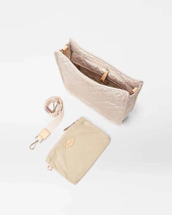 Metro Box Crossbody | Pale Rose Gold Metallic
