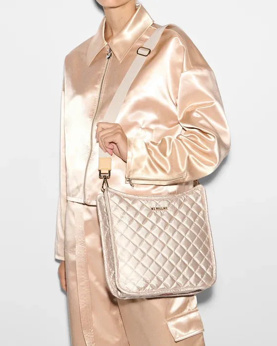 Metro Box Crossbody | Pale Rose Gold Metallic