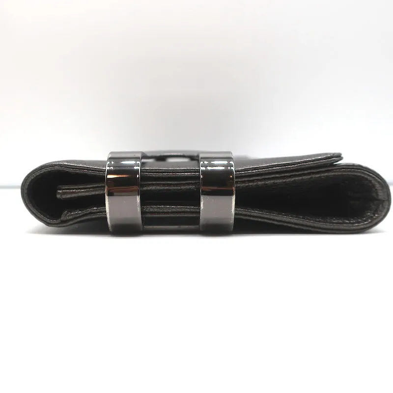 Michael Kors Collection Flap Clutch Pewter Metallic Leather Evening Bag
