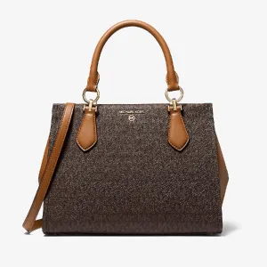 Michael Michael Kors Marilyn Medium Logo Satchel Bag, brown