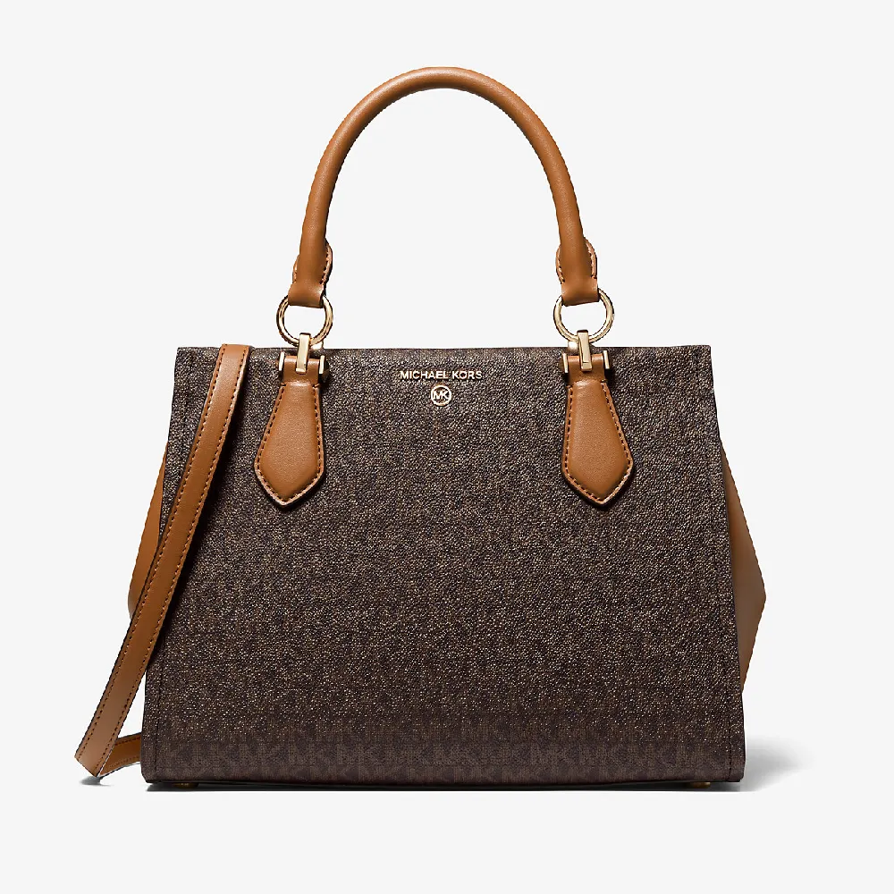 Michael Michael Kors Marilyn Medium Logo Satchel Bag, brown