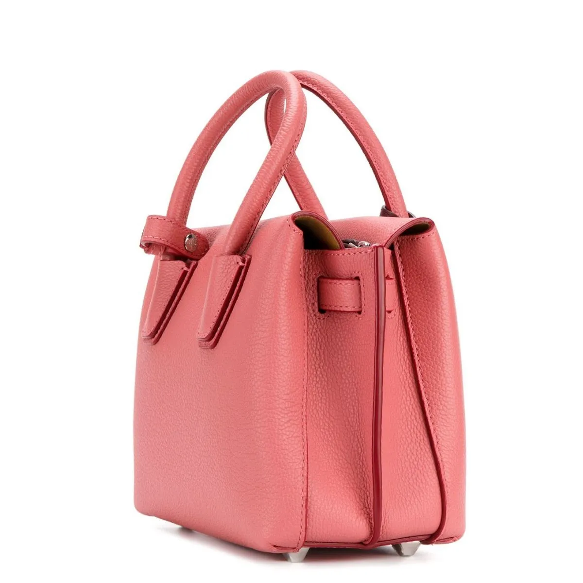 Milla Mini Leather Coral Blush Tote Bag