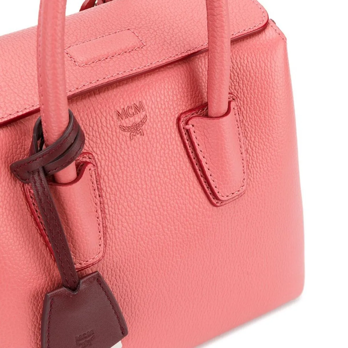 Milla Mini Leather Coral Blush Tote Bag