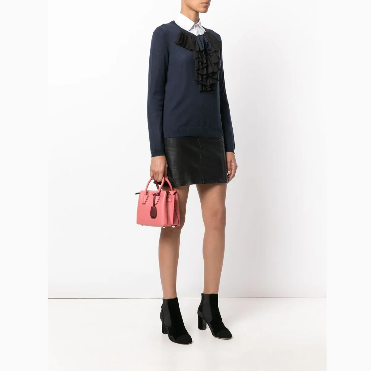 Milla Mini Leather Coral Blush Tote Bag