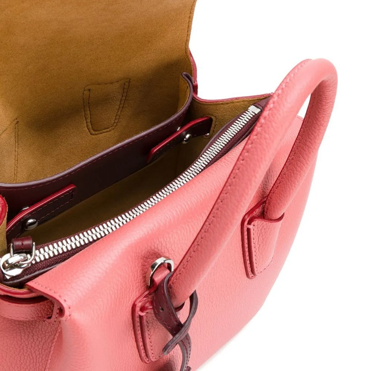 Milla Mini Leather Coral Blush Tote Bag