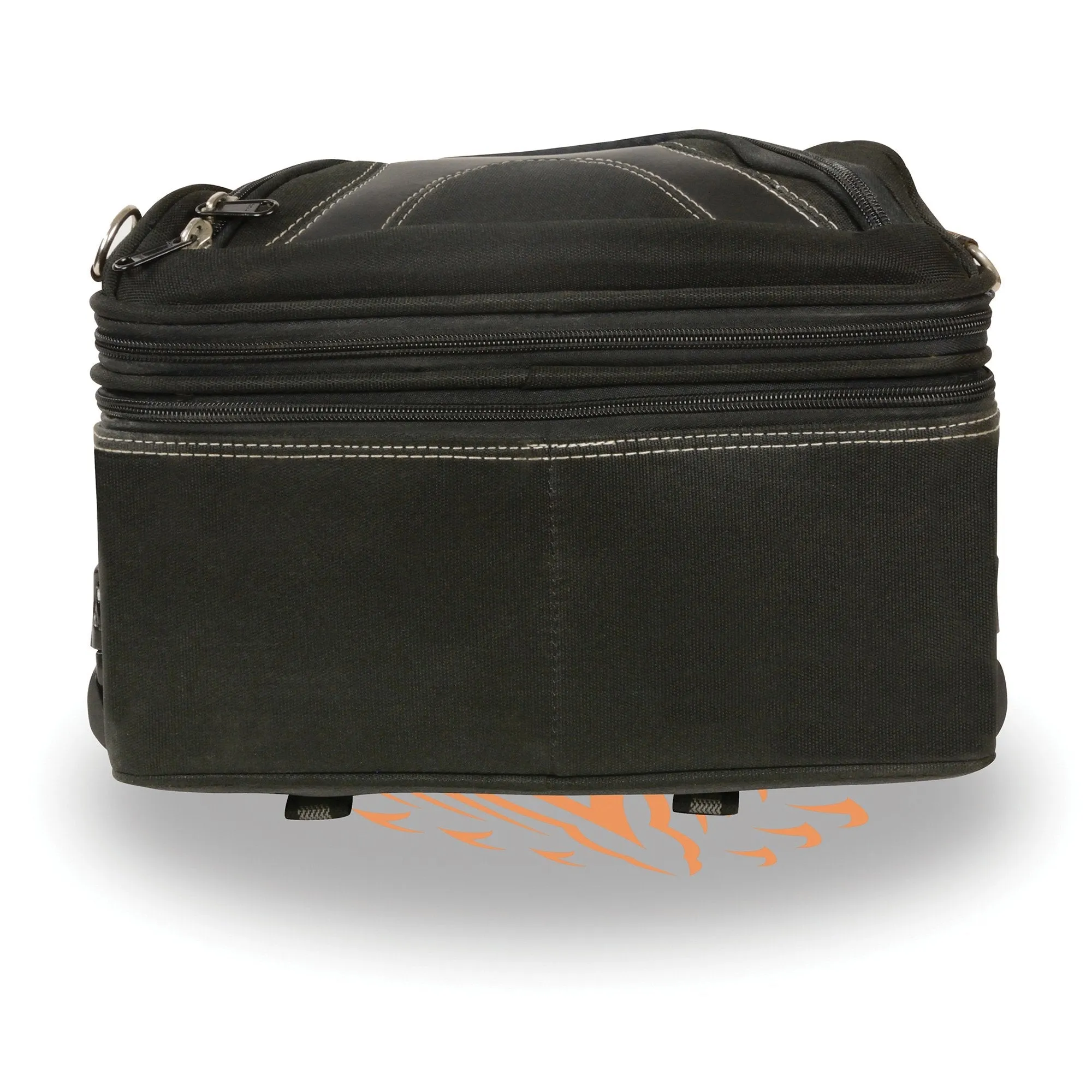 Milwaukee Leather MP8195 Small Black Textile and PVC Motorcycle Travel Rear Rack Bag