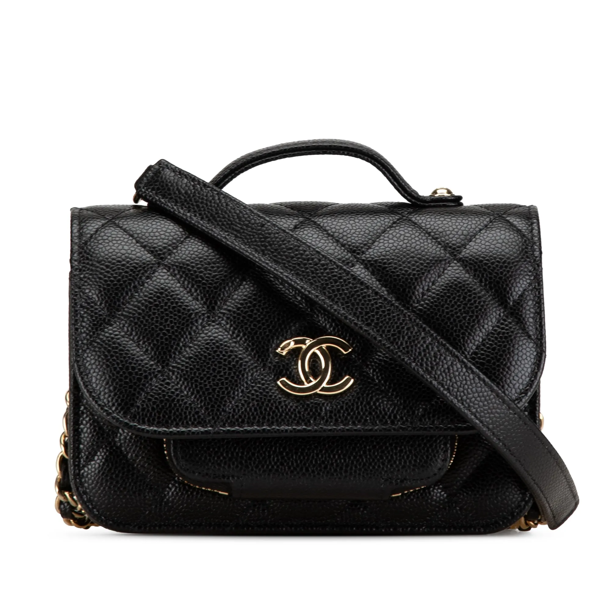 Mini Caviar Business Affinity Top Handle Bag