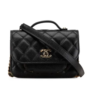 Mini Caviar Business Affinity Top Handle Bag
