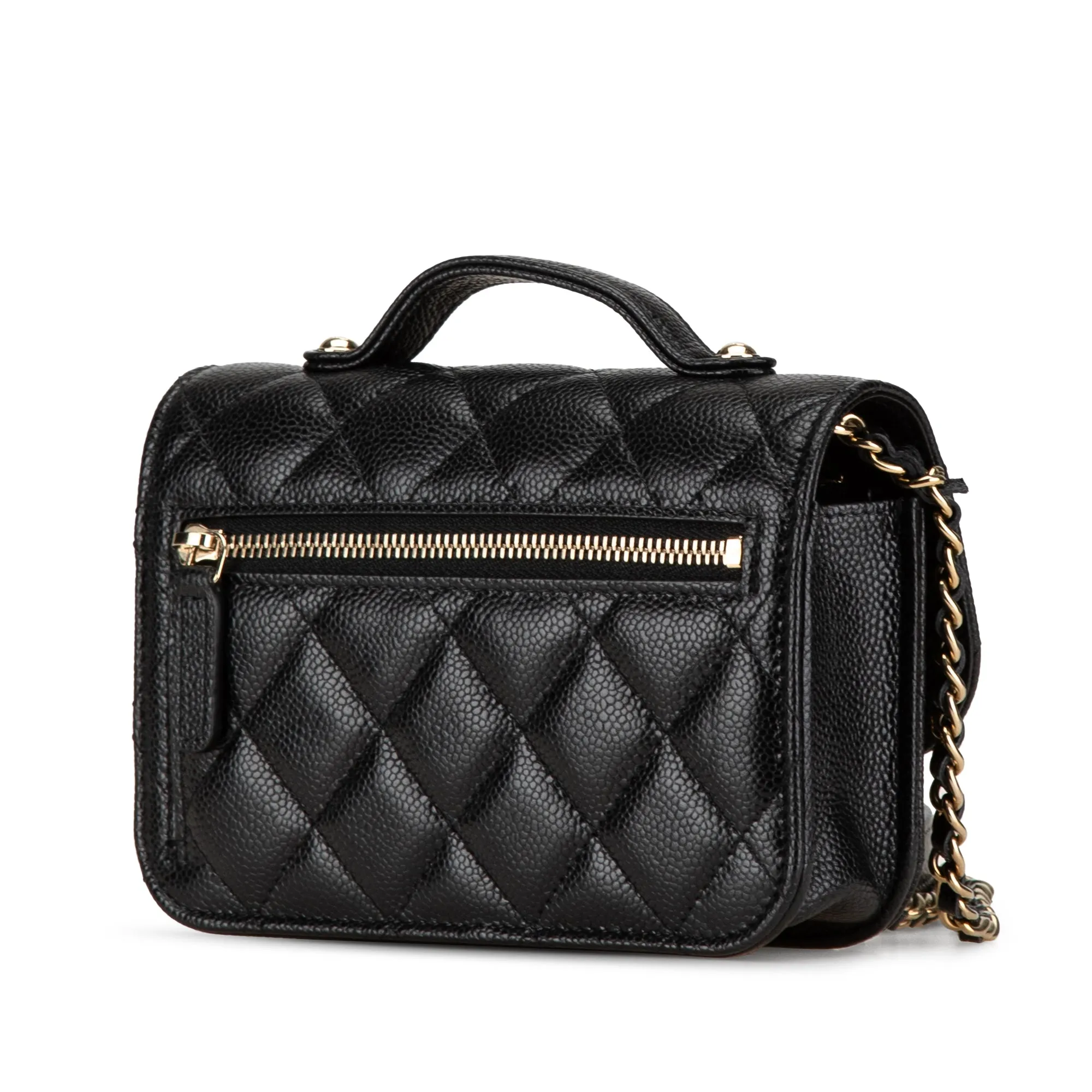 Mini Caviar Business Affinity Top Handle Bag