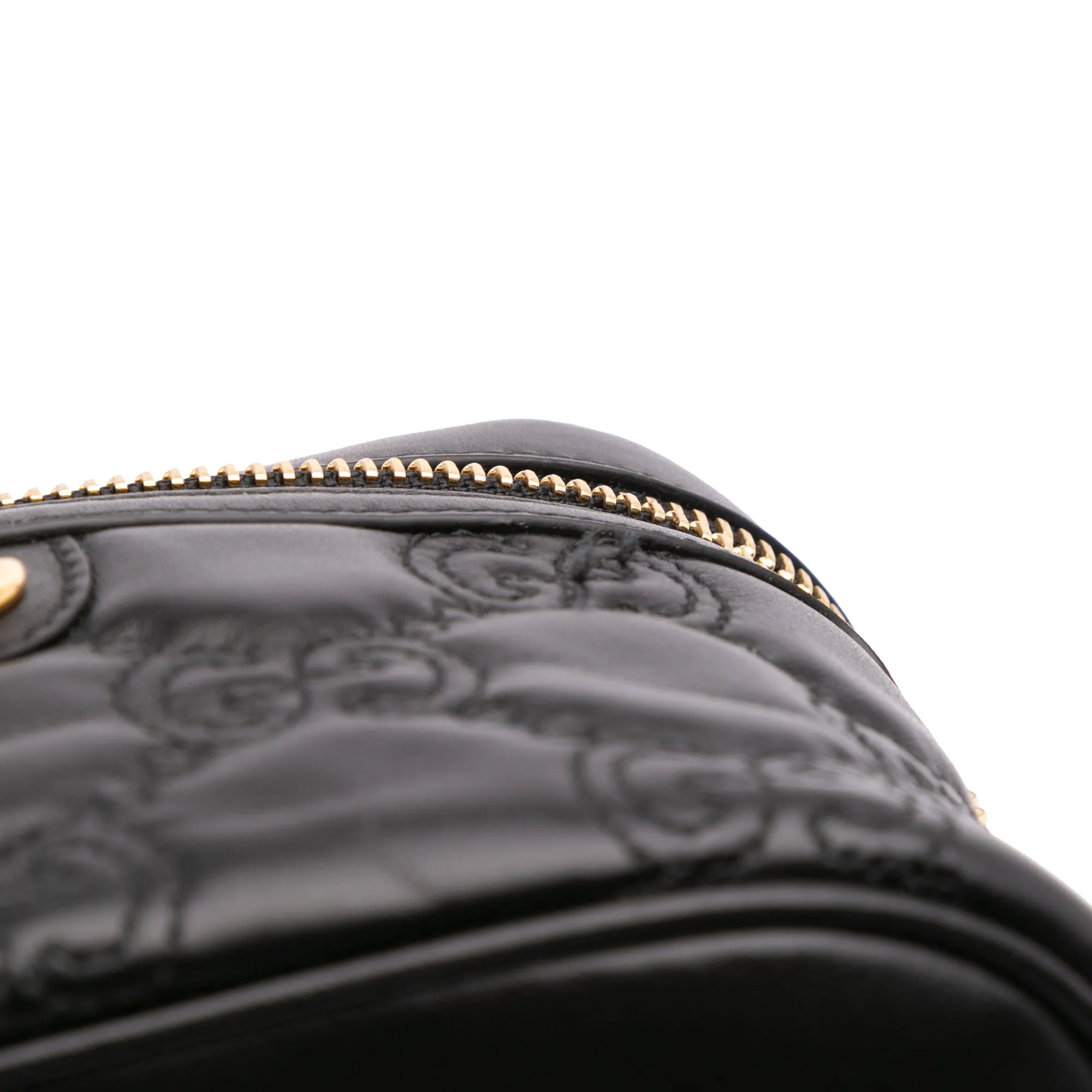 Mini GG Marmont Matelasse Leather Top Handle Vanity Chain Bag