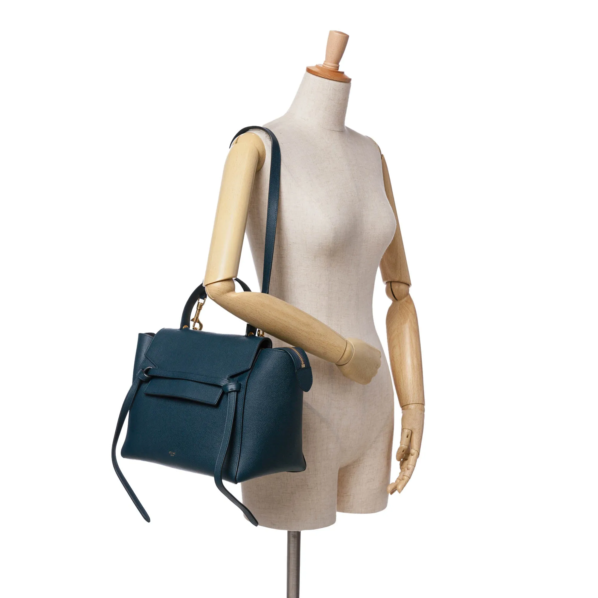 Mini Grained Calfskin Belt Satchel