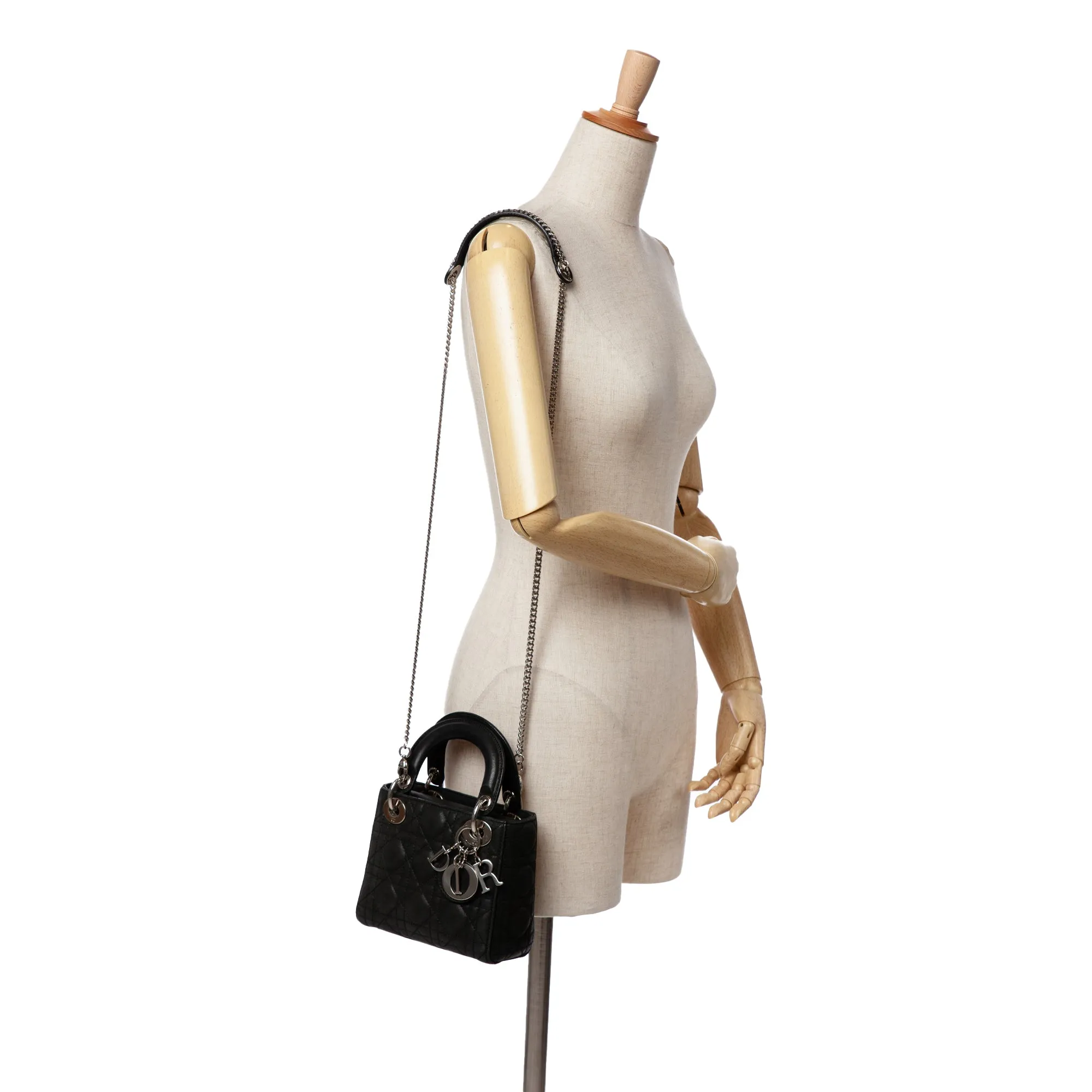 Mini Iridescent Lambskin Cannage Lady Dior