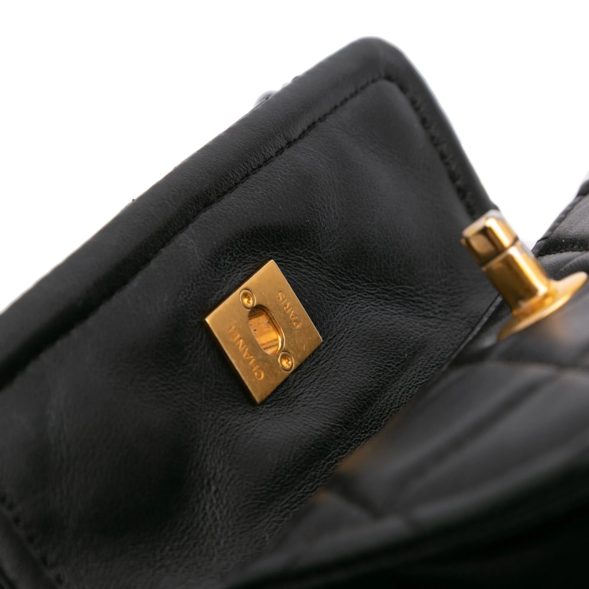Mini Lambskin Button On Top Flap