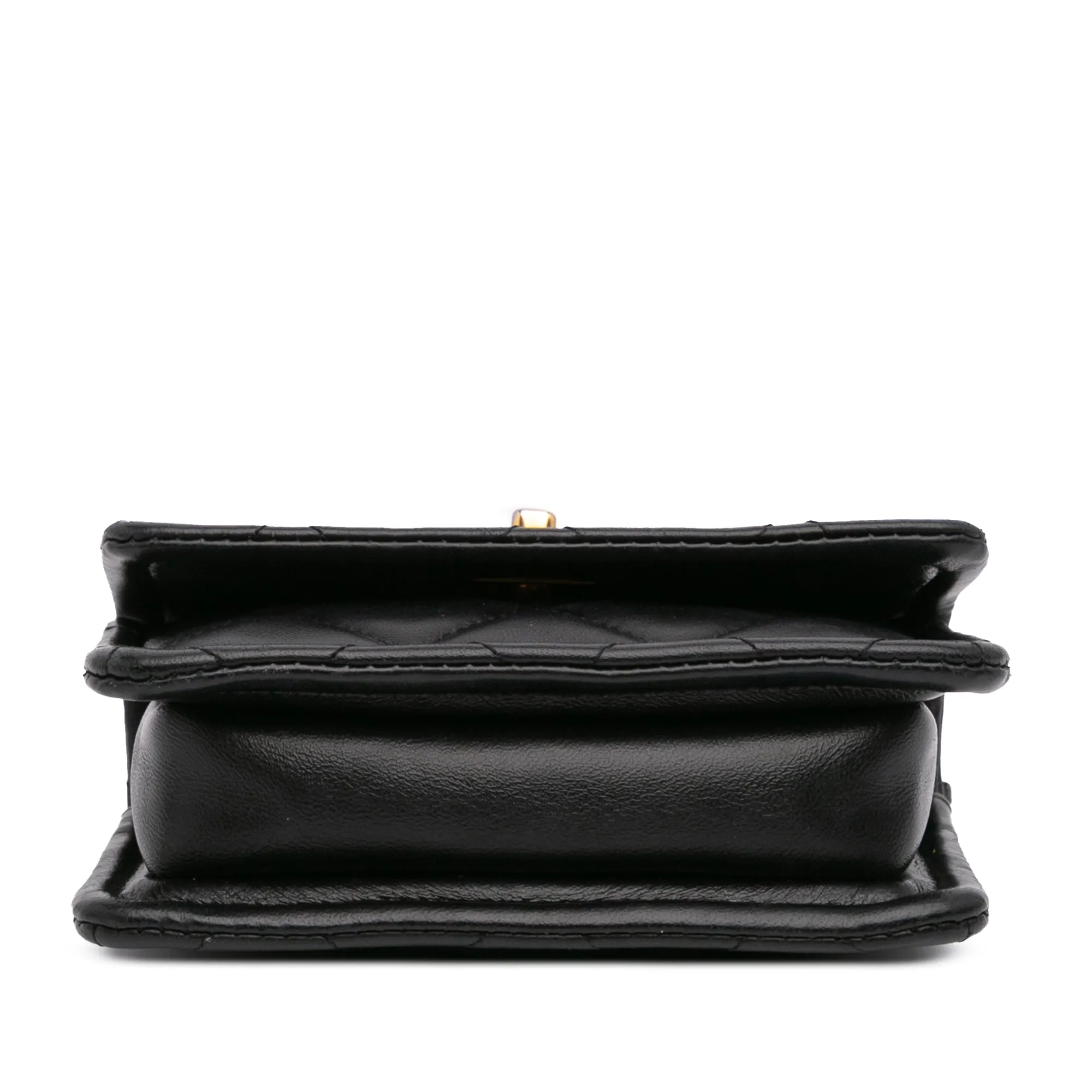 Mini Lambskin Button On Top Flap