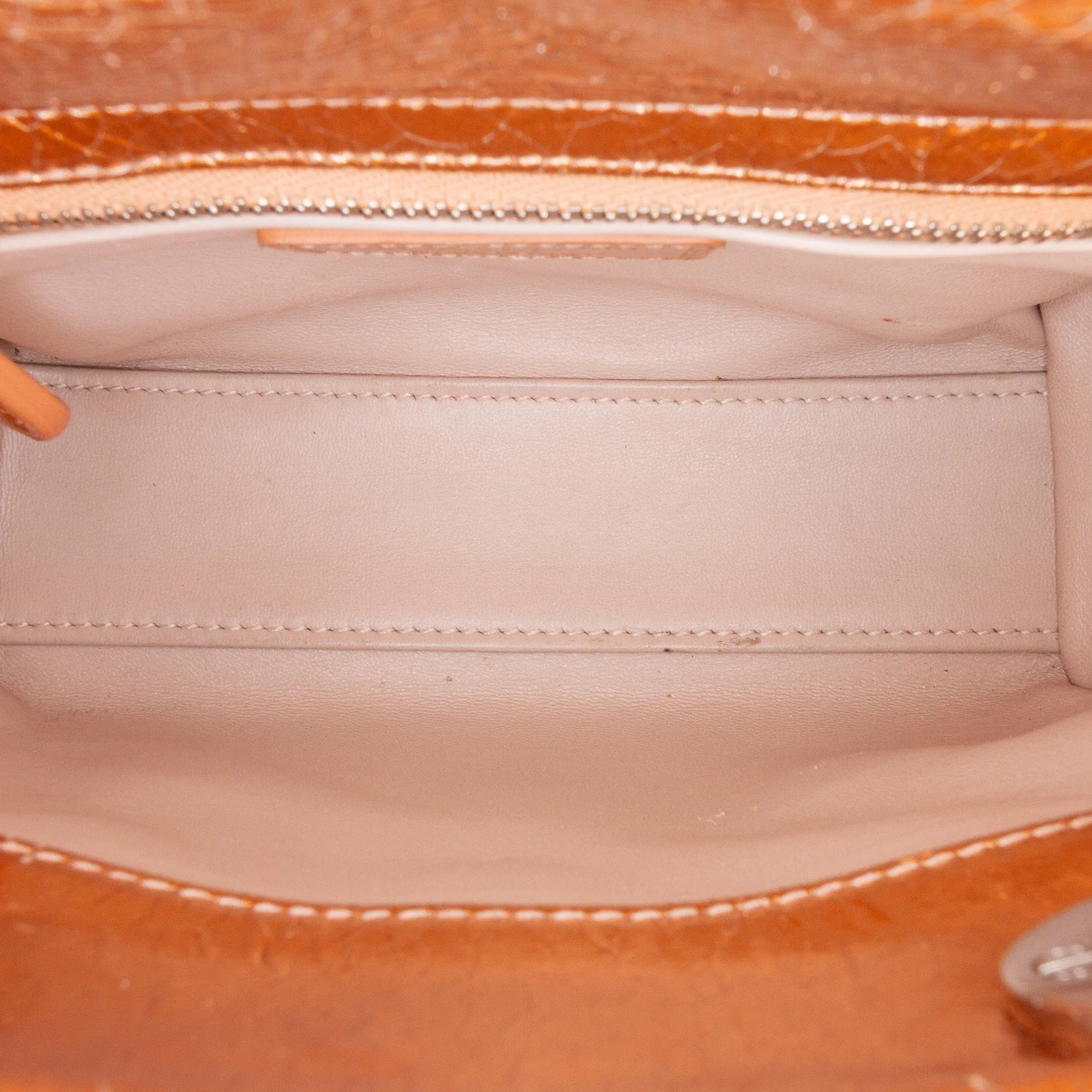 Mini Metallic Calfskin Cannage Lady Dior