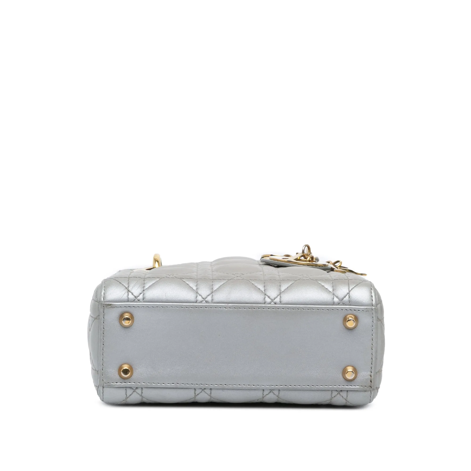 Mini Metallic Lambskin Cannage Lady Dior