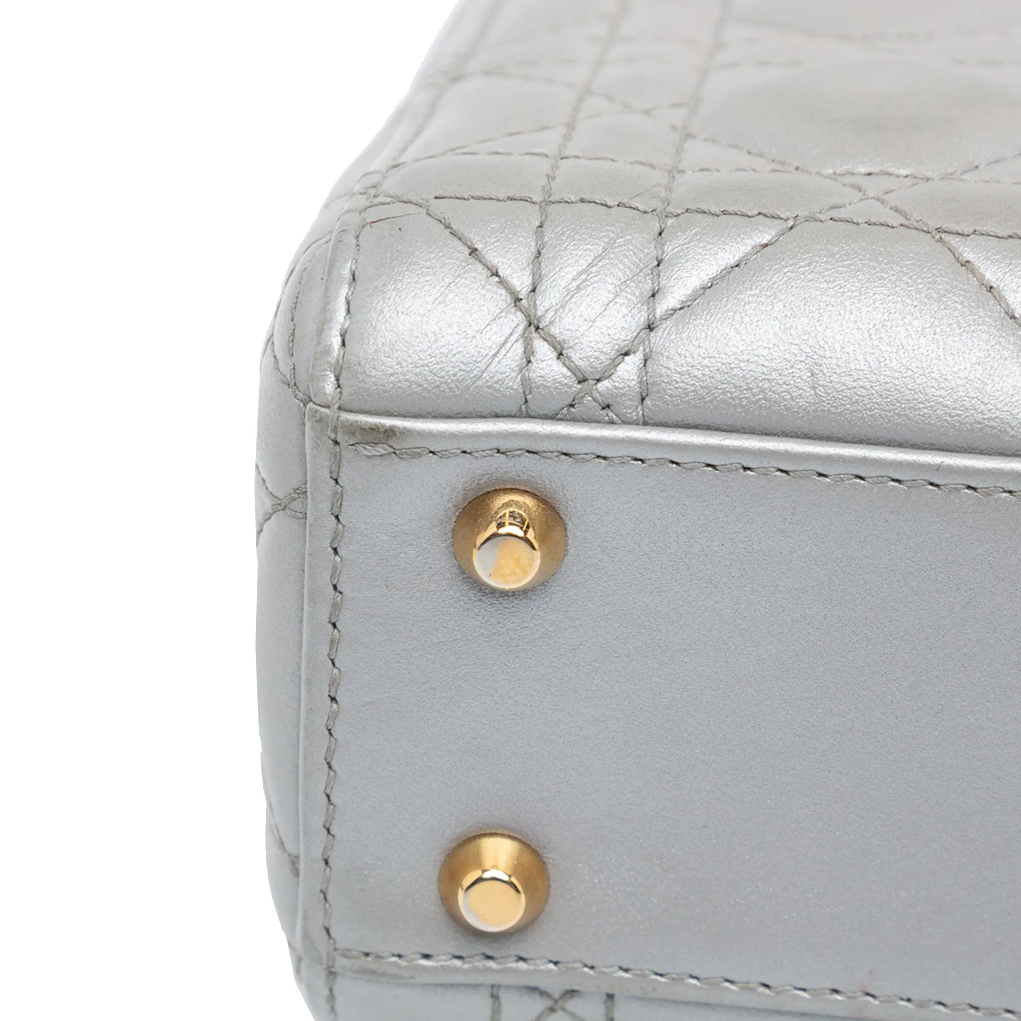 Mini Metallic Lambskin Cannage Lady Dior