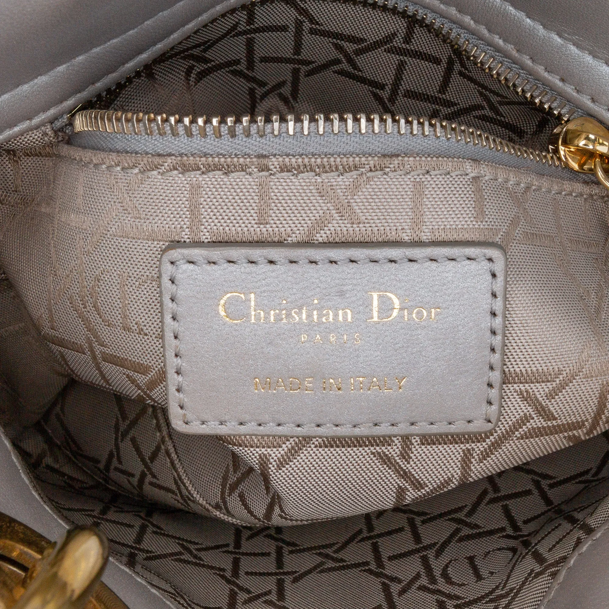 Mini Metallic Lambskin Cannage Lady Dior