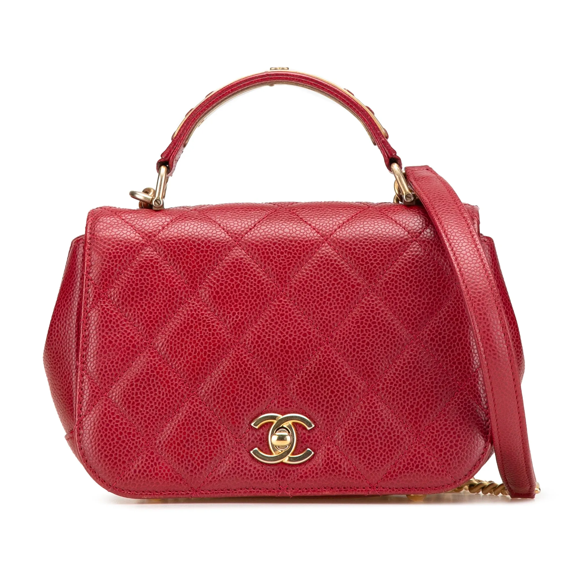Mini Quilted Caviar Carry Around Flap