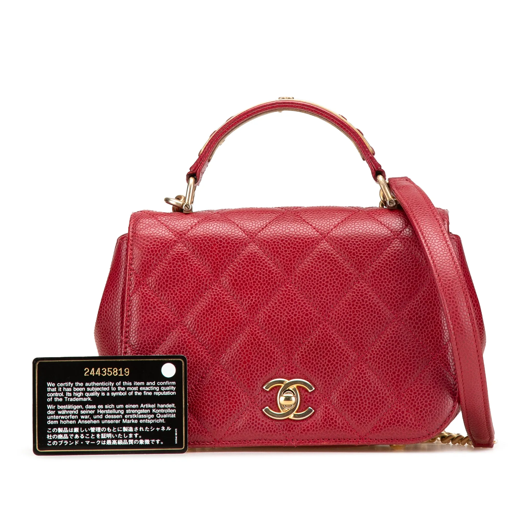 Mini Quilted Caviar Carry Around Flap