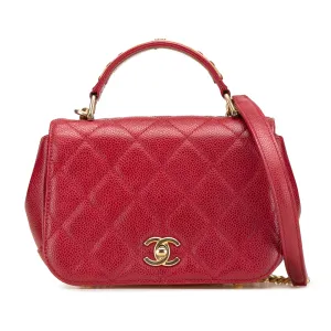 Mini Quilted Caviar Carry Around Flap