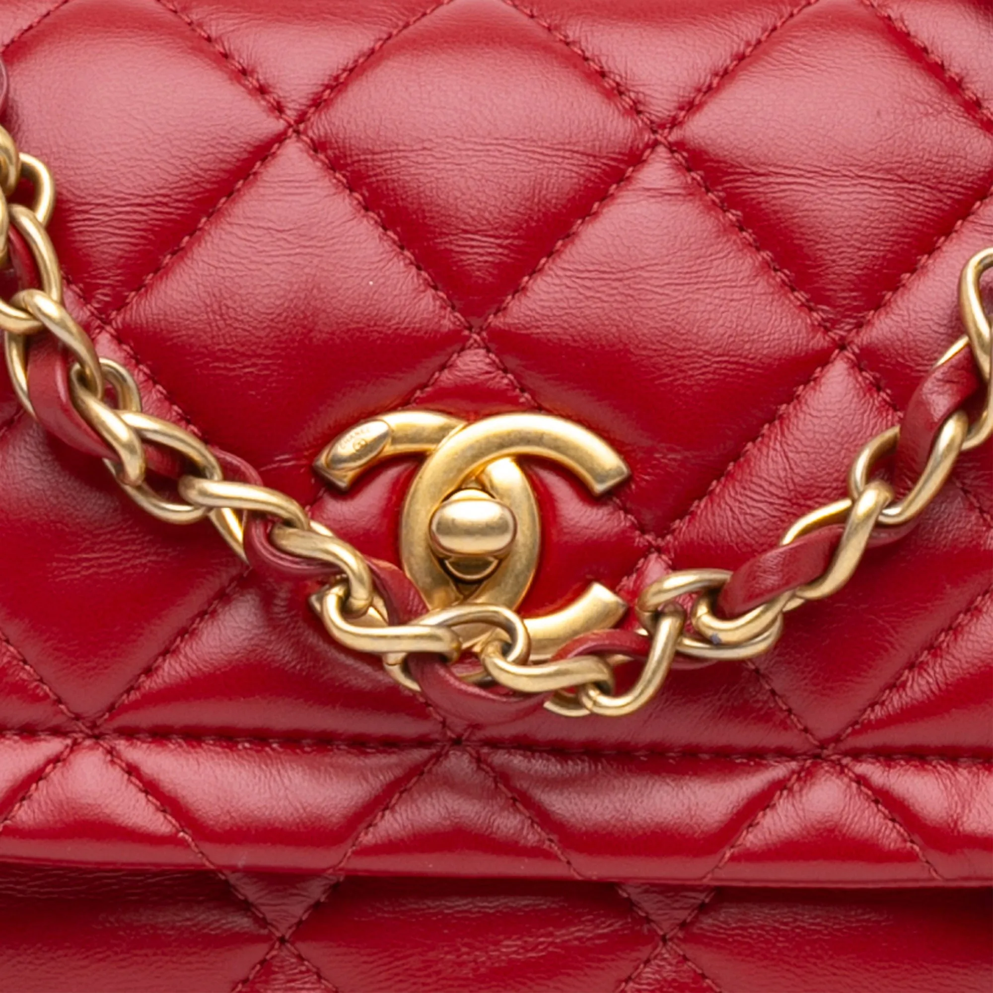 Mini Quilted Lambskin Soft Square Flap