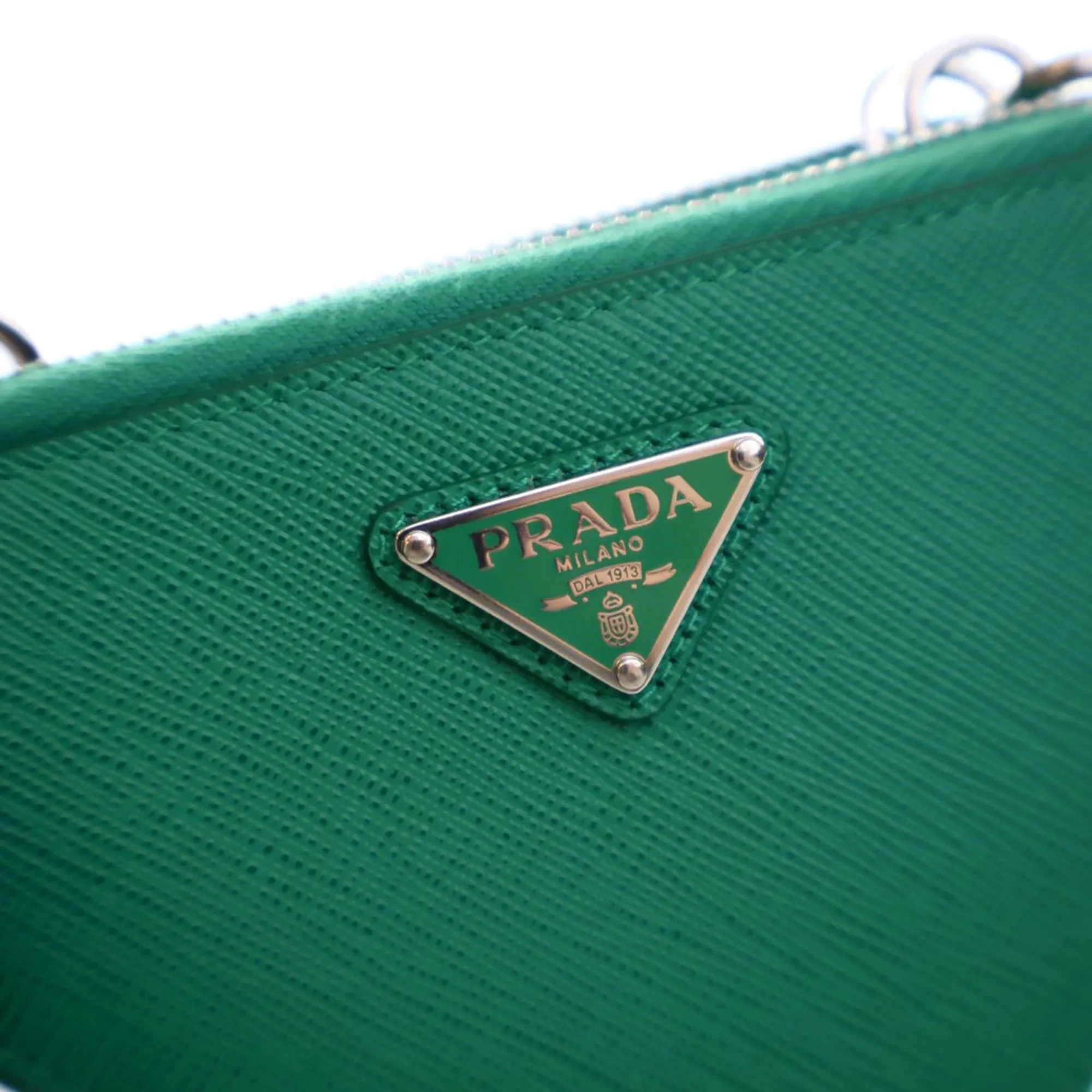 Mini Saffiano Lux Double Triangle Satchel