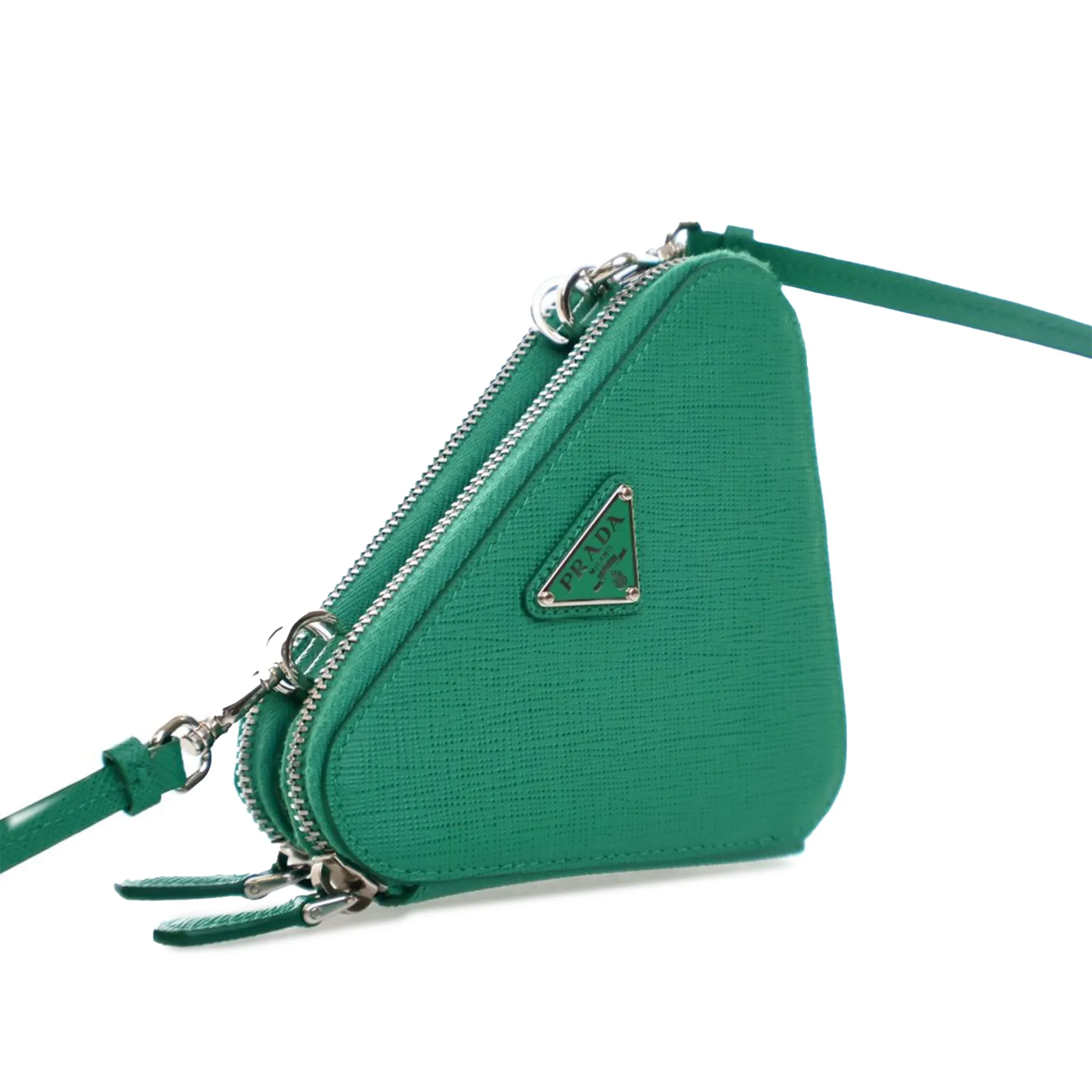 Mini Saffiano Lux Double Triangle Satchel