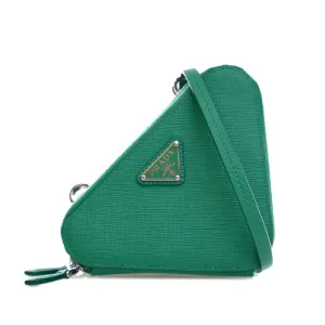 Mini Saffiano Lux Double Triangle Satchel