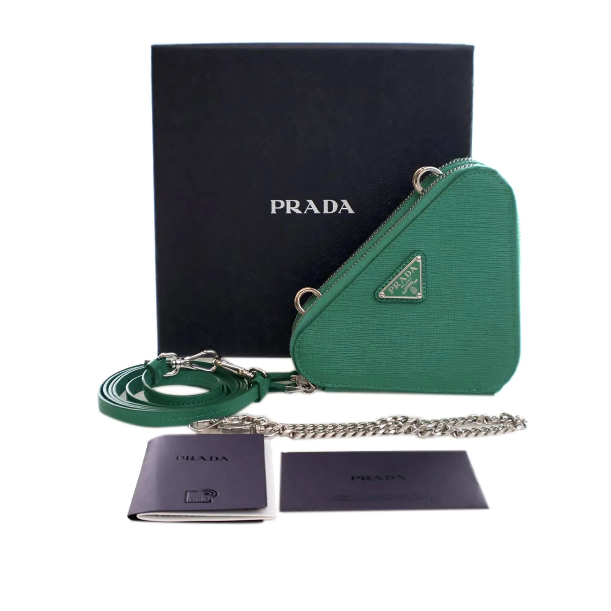 Mini Saffiano Lux Double Triangle Satchel