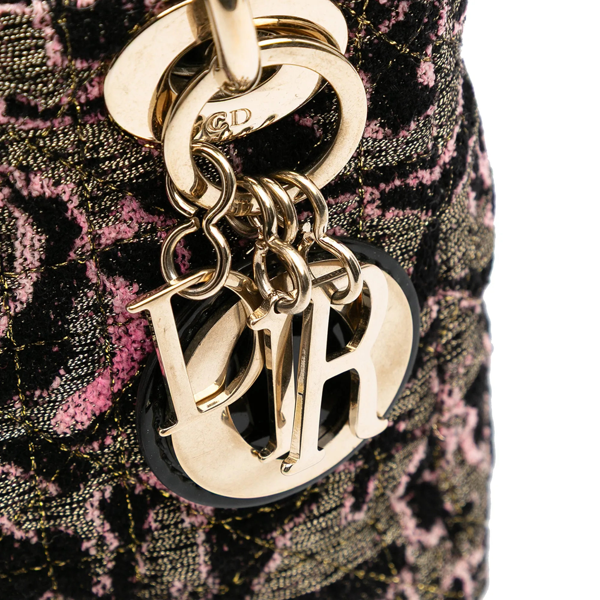 Mini Tweed Rose Embroidered Lady Dior