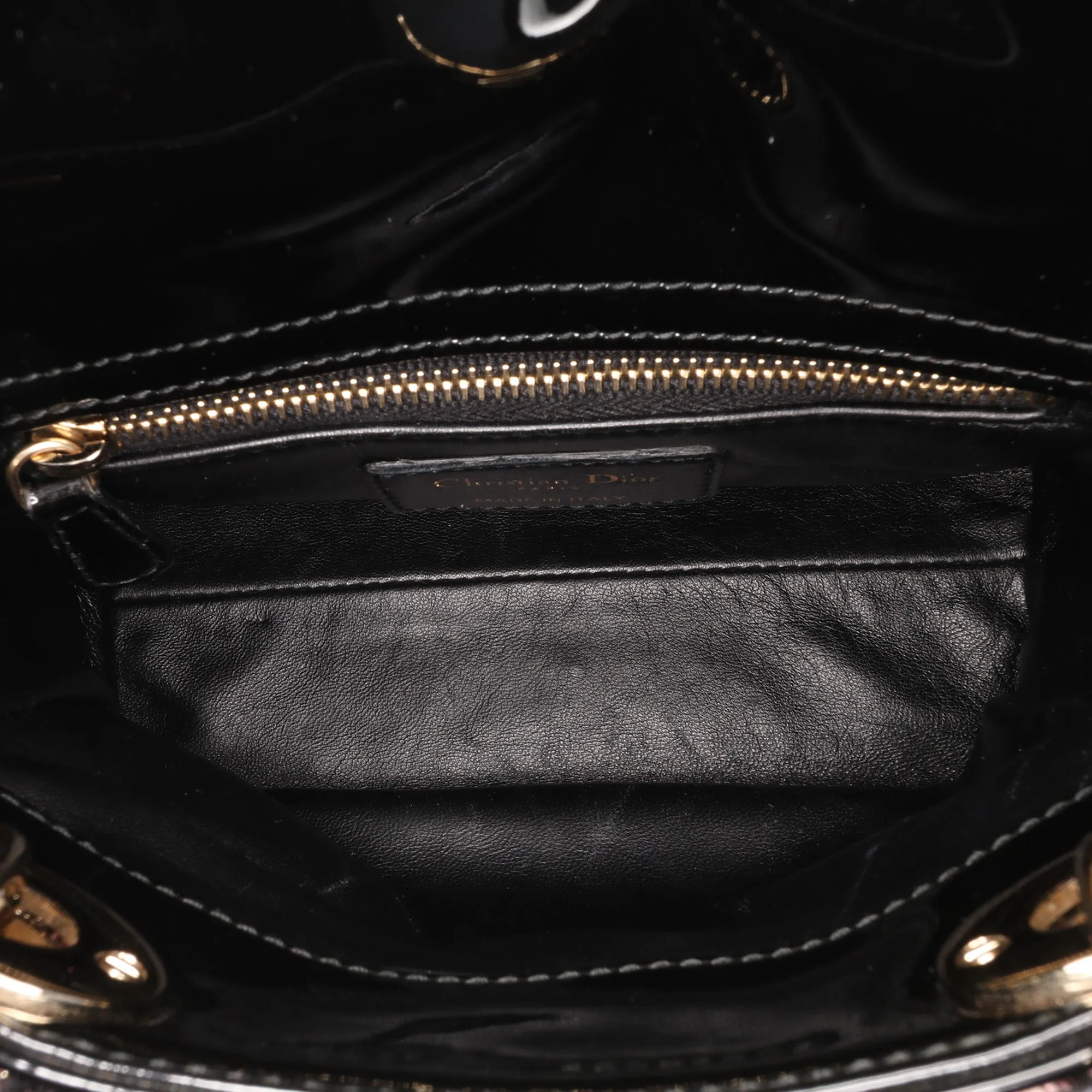 Mini Tweed Rose Embroidered Lady Dior