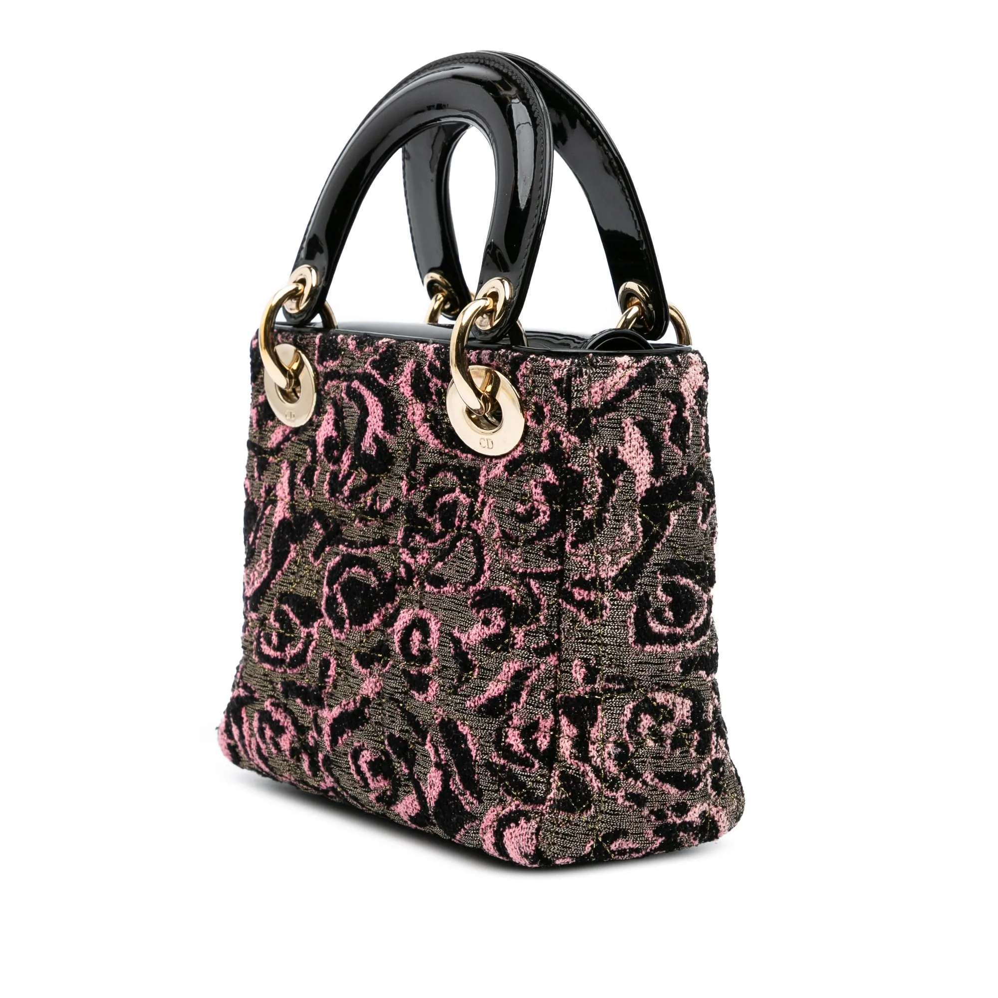 Mini Tweed Rose Embroidered Lady Dior