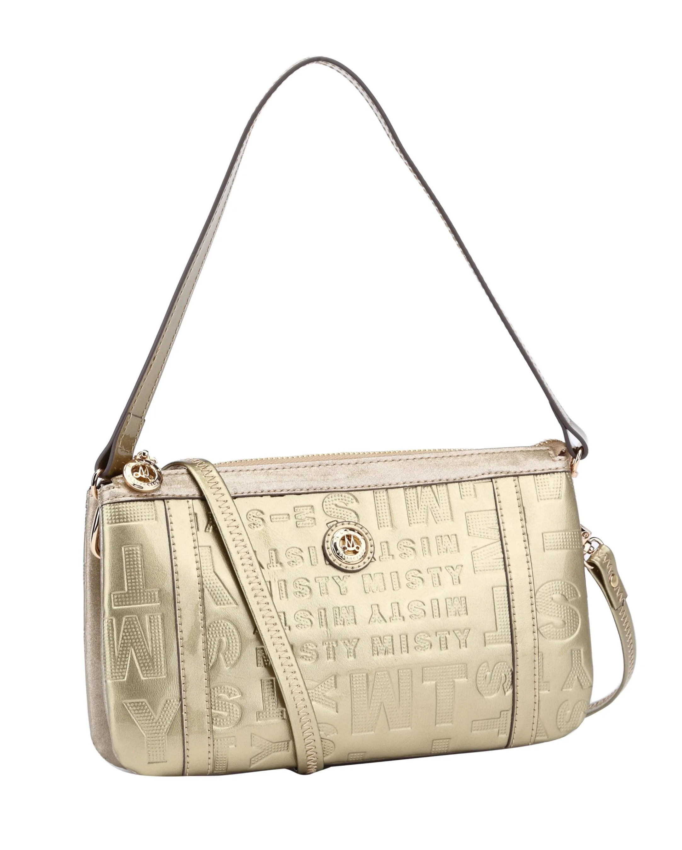 Misty Metallic Shine Leather Crossbody - Made in Italy [MVS8868]