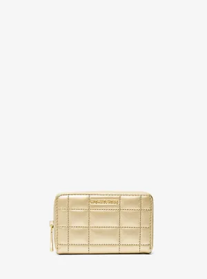 MK Small Metallic Quilted Leather Wallet - Gold - Michael Kors