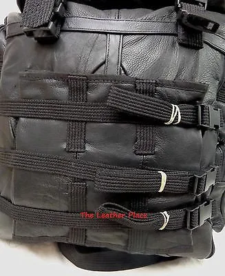 MOTORCYCLE LARGE COWHIDE LEATHER SISSY T BAR BAG TRAVEL PLAIN LUGGAGE NEW