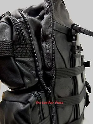 MOTORCYCLE LARGE COWHIDE LEATHER SISSY T BAR BAG TRAVEL PLAIN LUGGAGE NEW