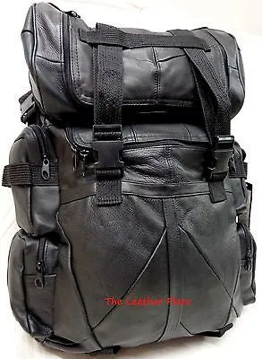 MOTORCYCLE LARGE COWHIDE LEATHER SISSY T BAR BAG TRAVEL PLAIN LUGGAGE NEW