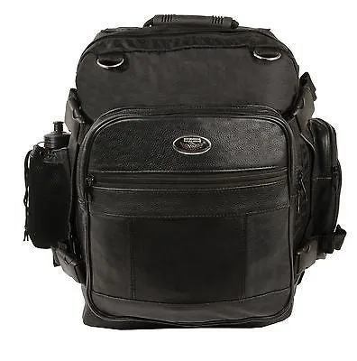 MOTORCYCLE LEATHER SISSY T BAR BAG TRAVEL LUGGAGE WITH BOTTLE NEW WITH TAG