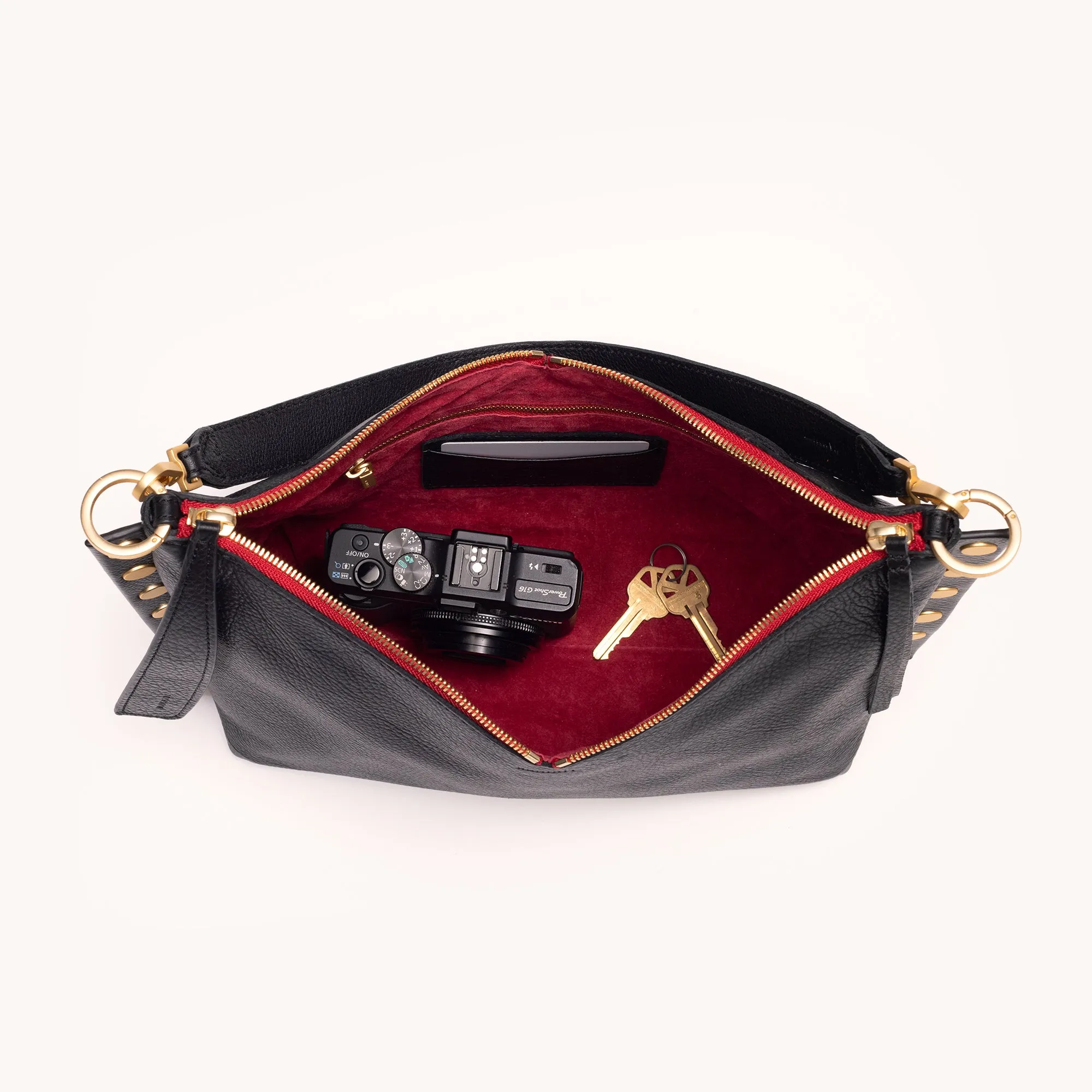 Mr. G | Black/Brushed Gold Red Zip | Med