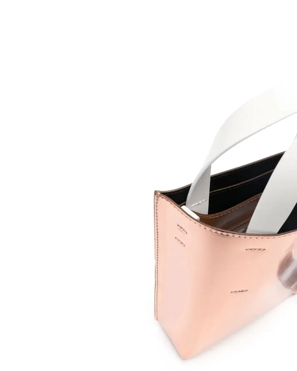 Museo Nano Bag in Rose Gold Mirrored Leather
