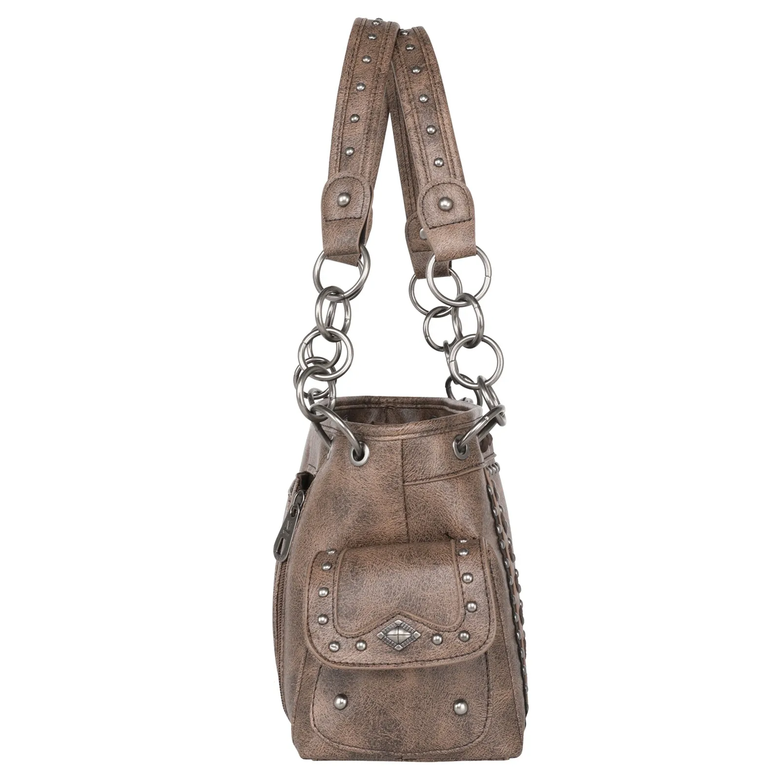MW1124G-8085 Montana West Whipstitch Collection Concealed Carry Satchel