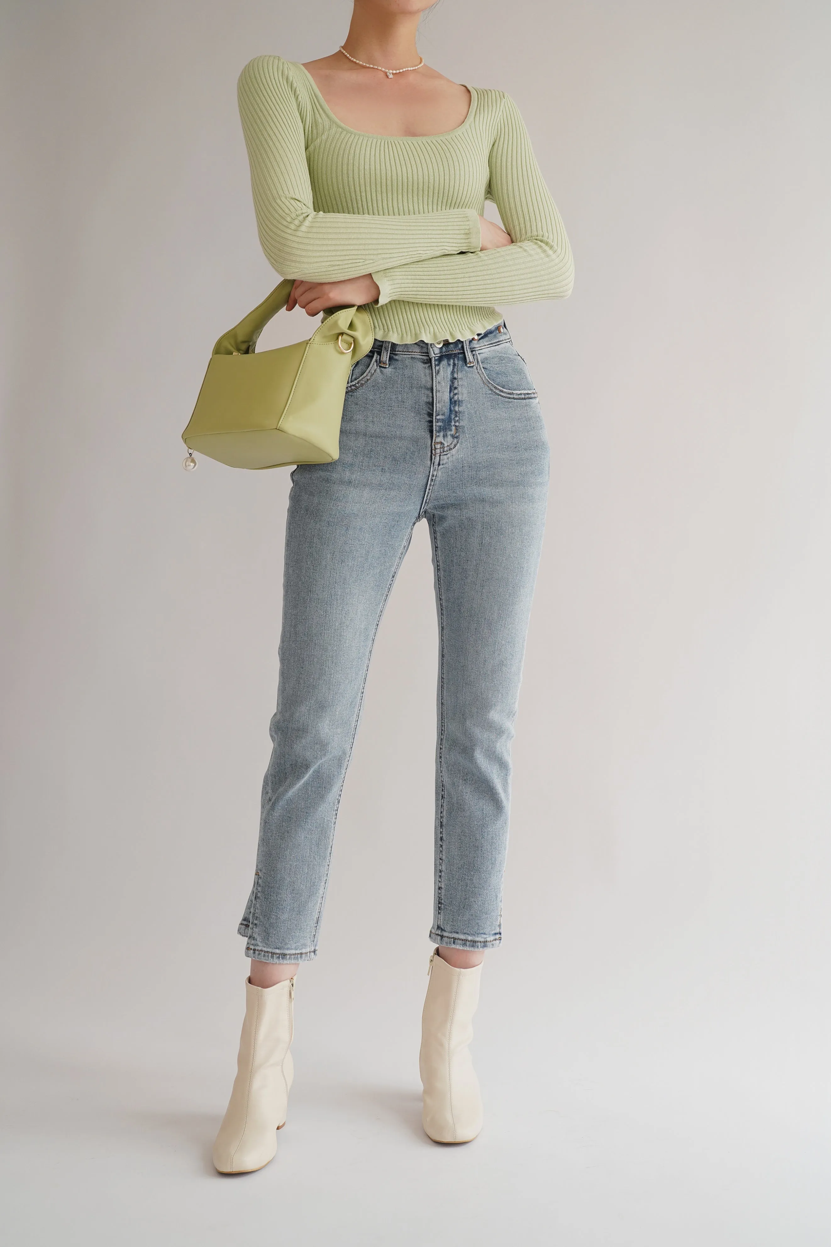 Myla Leather Tote - Green