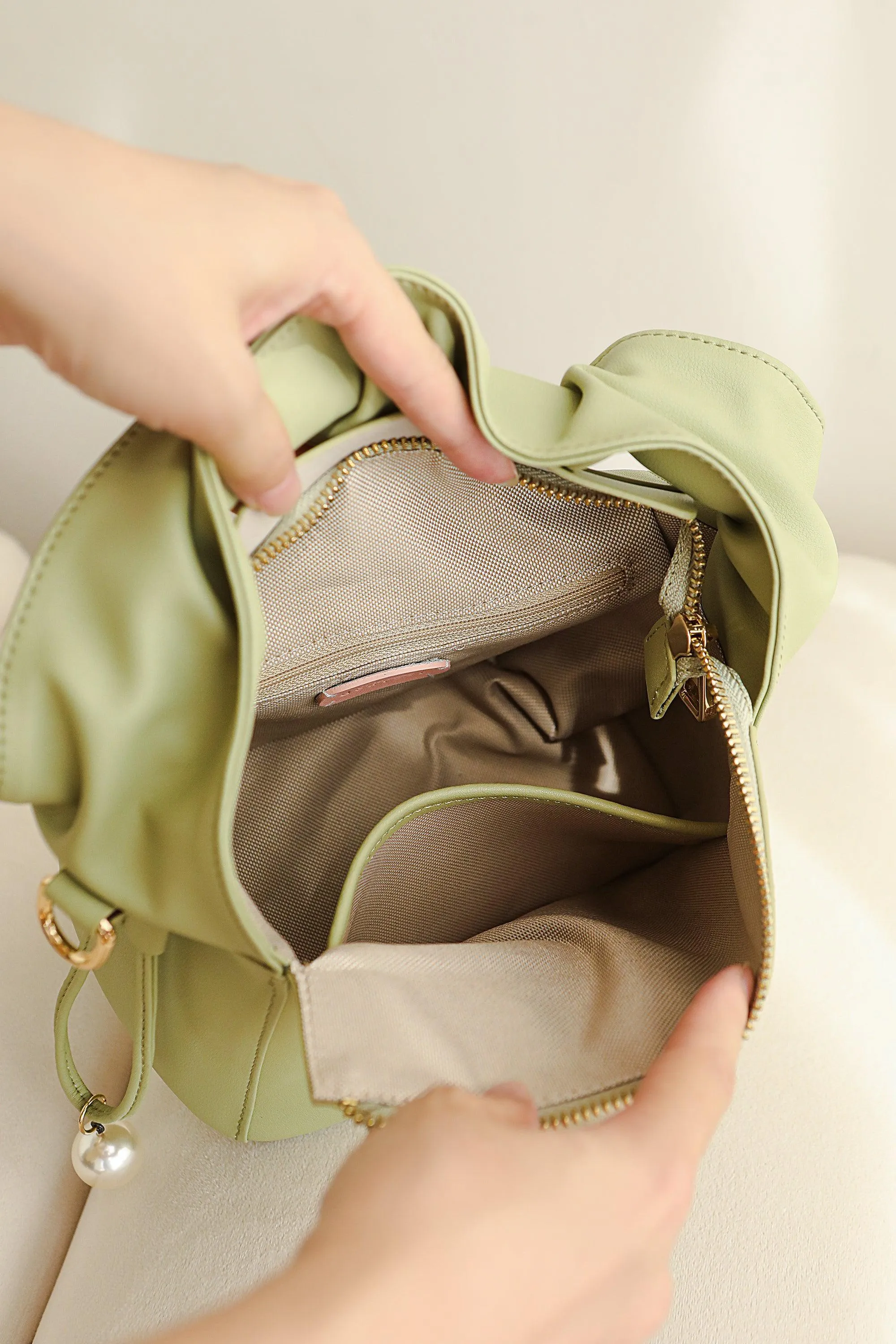 Myla Leather Tote - Green