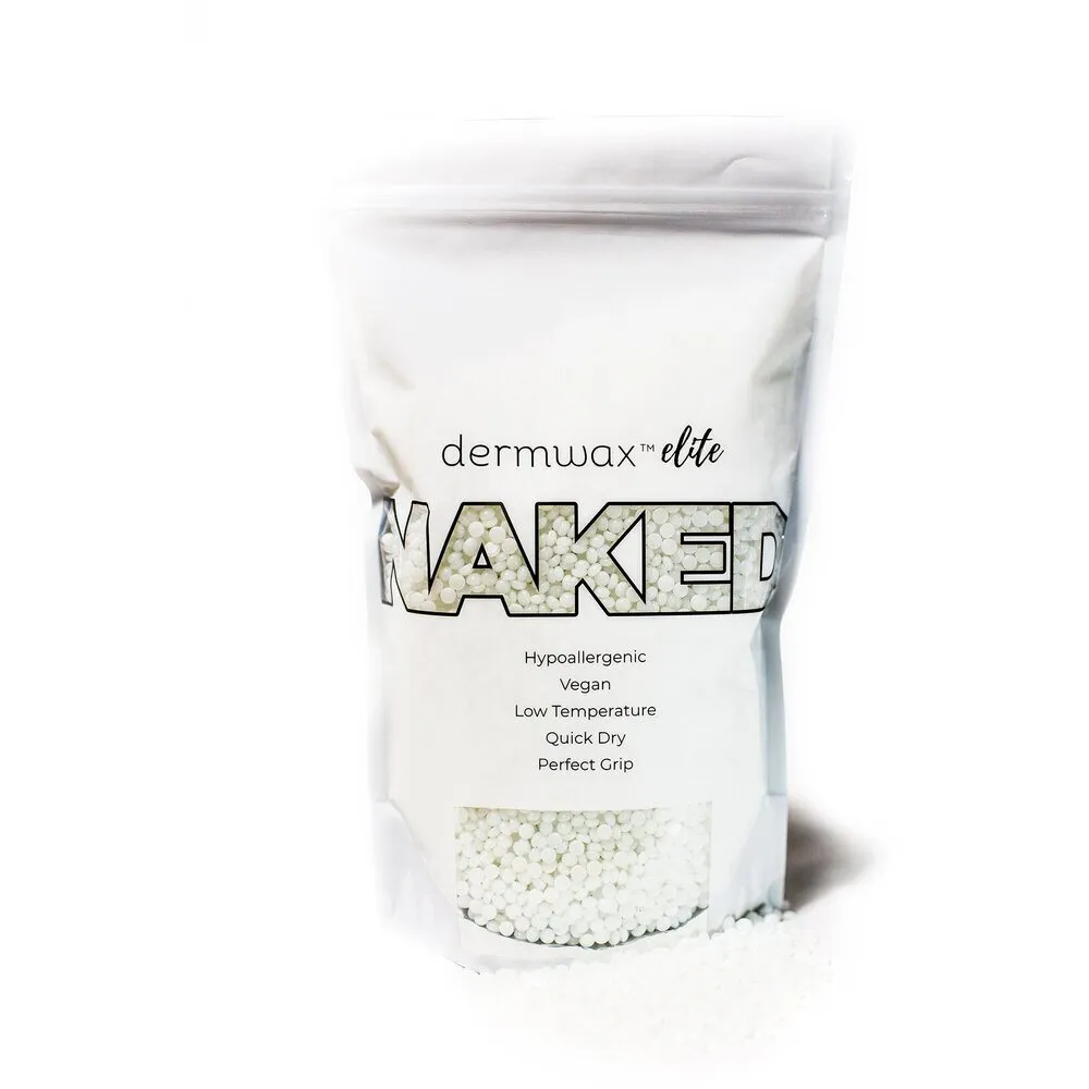 Naked - Stripless Hard Wax Beads / 2 Lb. Bag / Case of 4 Bags = 8 Lb. Total by Dermwax Elite