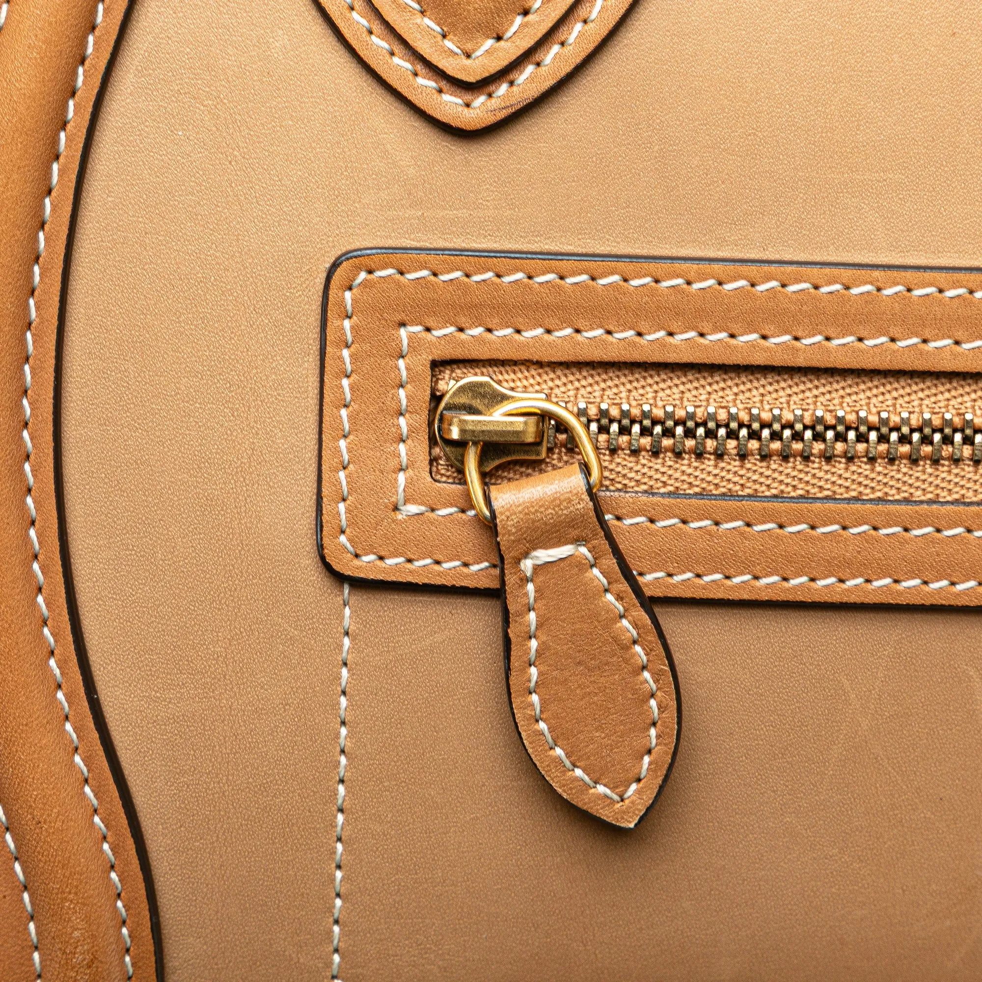Nano Tricolor Leather Luggage Tote
