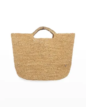 Napa Lux Metallic Sahara Gold Raffia Beach Tote Bag